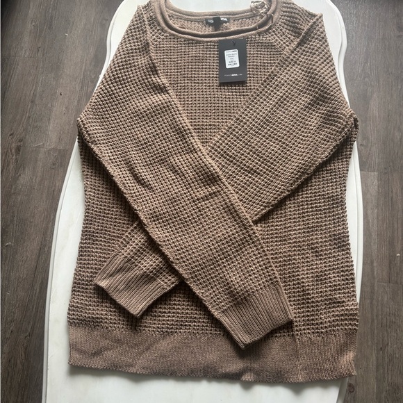 Fashion Nova Brown Chunky Knit Crewneck Sweater - Picture 1 of 2